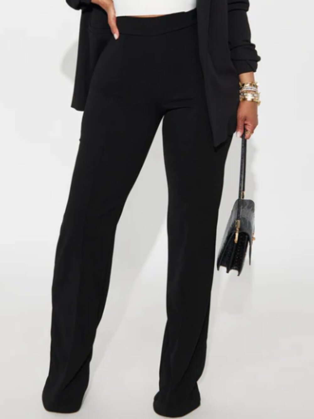 NWT Fashion Nova Victoria High Waisted Black Petite Dress Pants